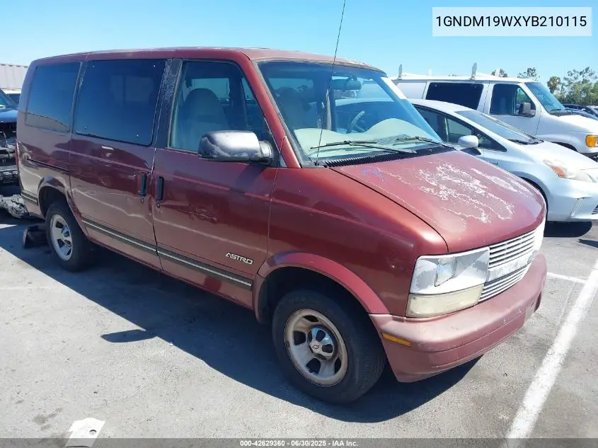 2000 Chevrolet Astro VIN: 1GNDM19WXYB210115 Lot: 42629360