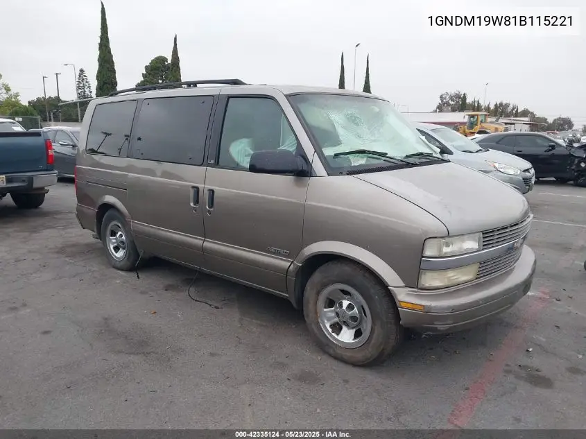 2001 Chevrolet Astro Passenger Ls VIN: 1GNDM19W81B115221 Lot: 42335124