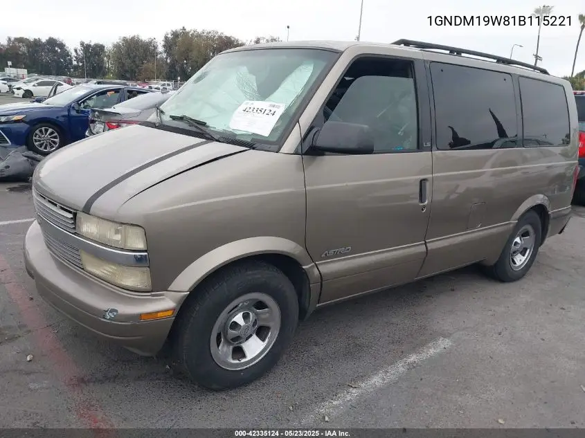 2001 Chevrolet Astro Passenger Ls VIN: 1GNDM19W81B115221 Lot: 42335124