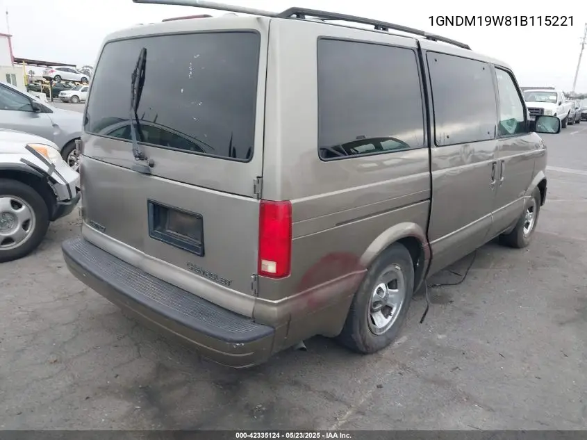 2001 Chevrolet Astro Passenger Ls VIN: 1GNDM19W81B115221 Lot: 42335124