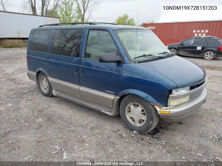2002 Chevrolet Astro VIN: 1GNDM19X72B151203 Lot: 12309964X