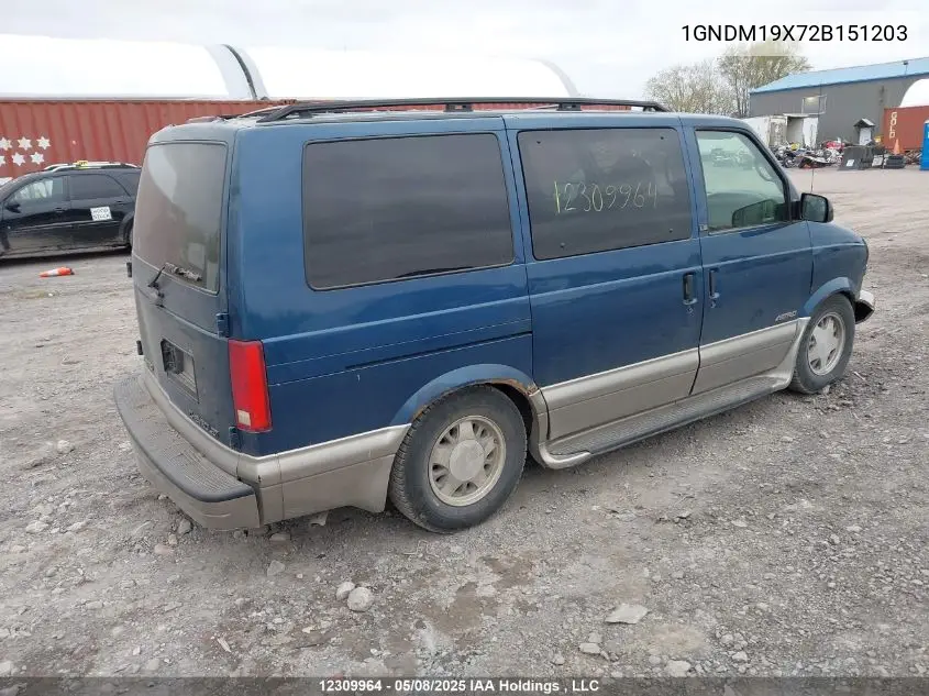 2002 Chevrolet Astro VIN: 1GNDM19X72B151203 Lot: 12309964X