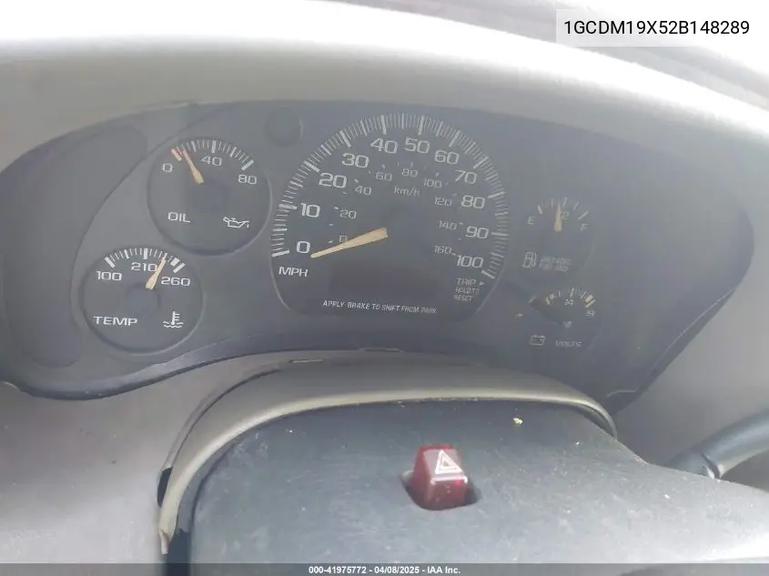 2002 Chevrolet Astro VIN: 1GCDM19X52B148289 Lot: 41975772