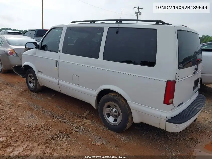 2002 Chevrolet Astro Ls VIN: 1GNDM19X92B139649 Lot: 42370076