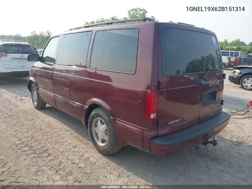 2002 Chevrolet Astro Ls VIN: 1GNEL19X62B151314 Lot: 42488501