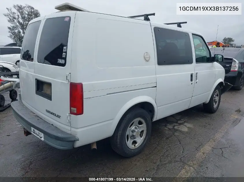 2003 Chevrolet Astro VIN: 1GCDM19XX3B137256 Lot: 41807199
