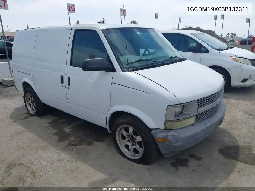 2003 Chevrolet Astro VIN: 1GCDM19X03B132311 Lot: 41980612