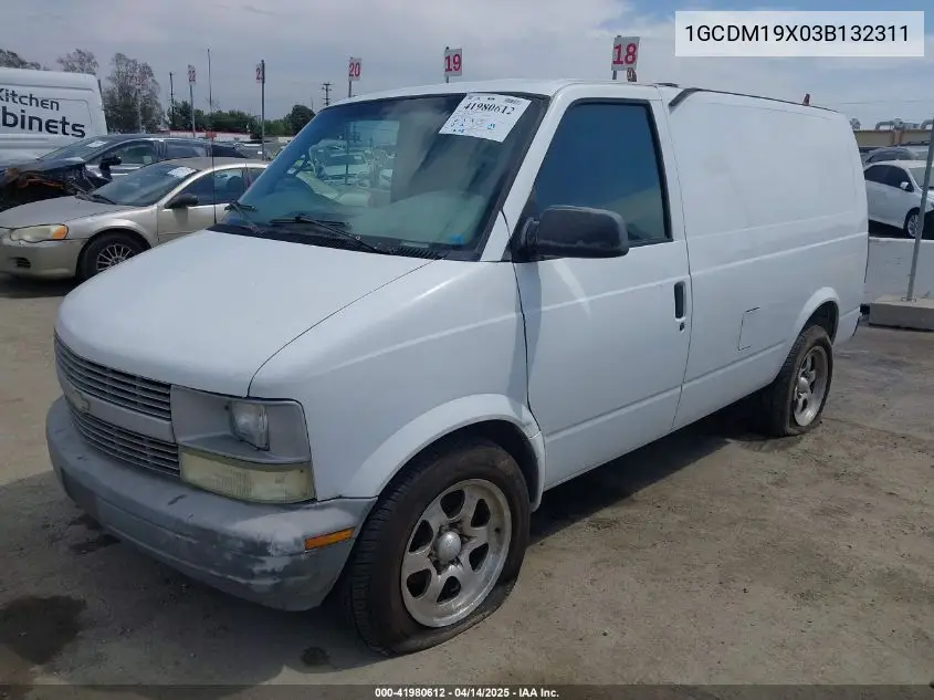 2003 Chevrolet Astro VIN: 1GCDM19X03B132311 Lot: 41980612