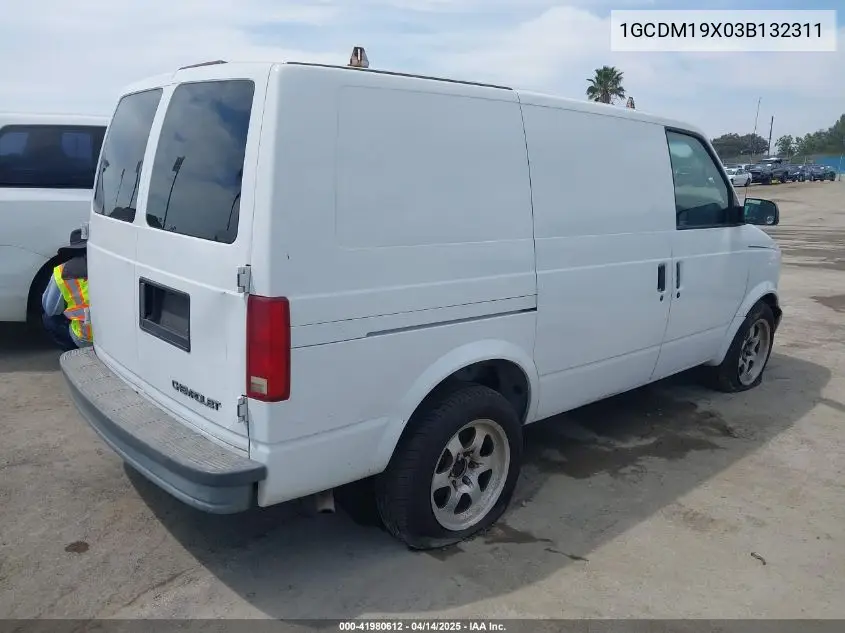 2003 Chevrolet Astro VIN: 1GCDM19X03B132311 Lot: 41980612