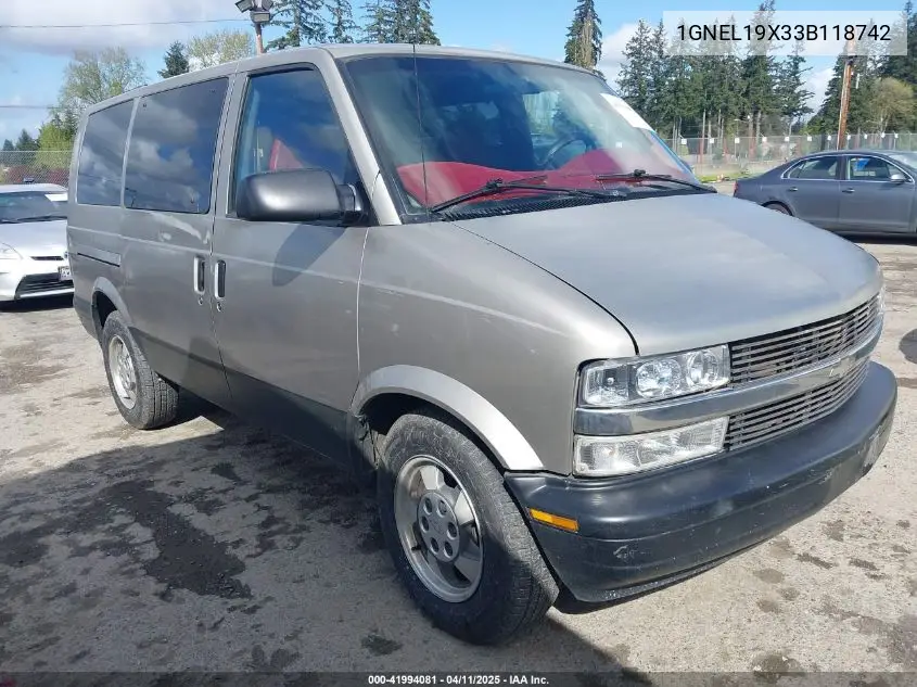 2003 Chevrolet Astro Ls VIN: 1GNEL19X33B118742 Lot: 41994081
