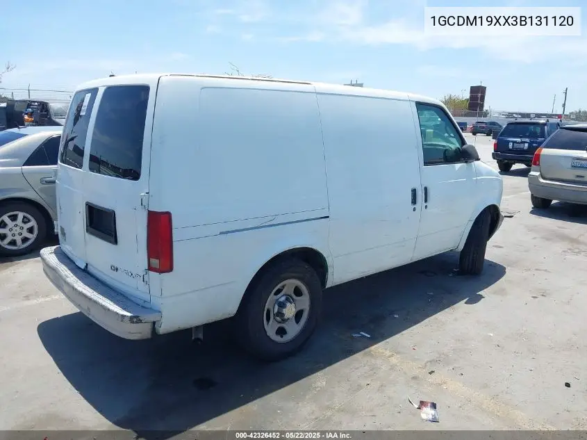 2003 Chevrolet Astro VIN: 1GCDM19XX3B131120 Lot: 42326452