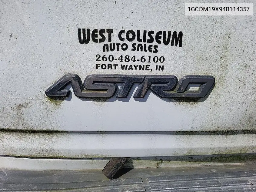 2004 Chevrolet Astro VIN: 1GCDM19X94B114357 Lot: 42239869