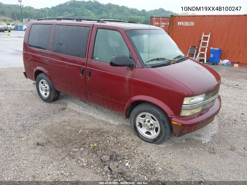 2004 Chevrolet Astro VIN: 1GNDM19XX4B100247 Lot: 42361989