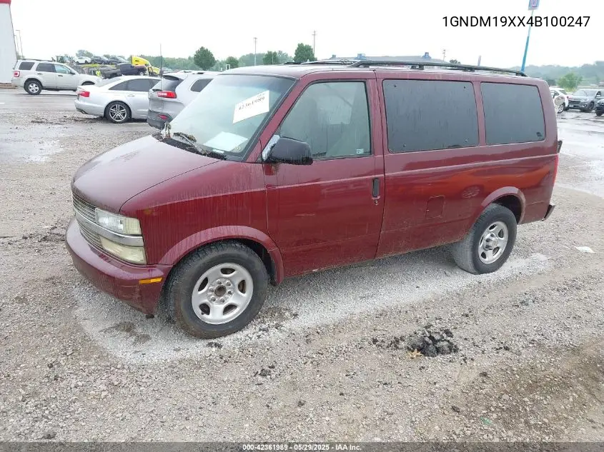 2004 Chevrolet Astro VIN: 1GNDM19XX4B100247 Lot: 42361989
