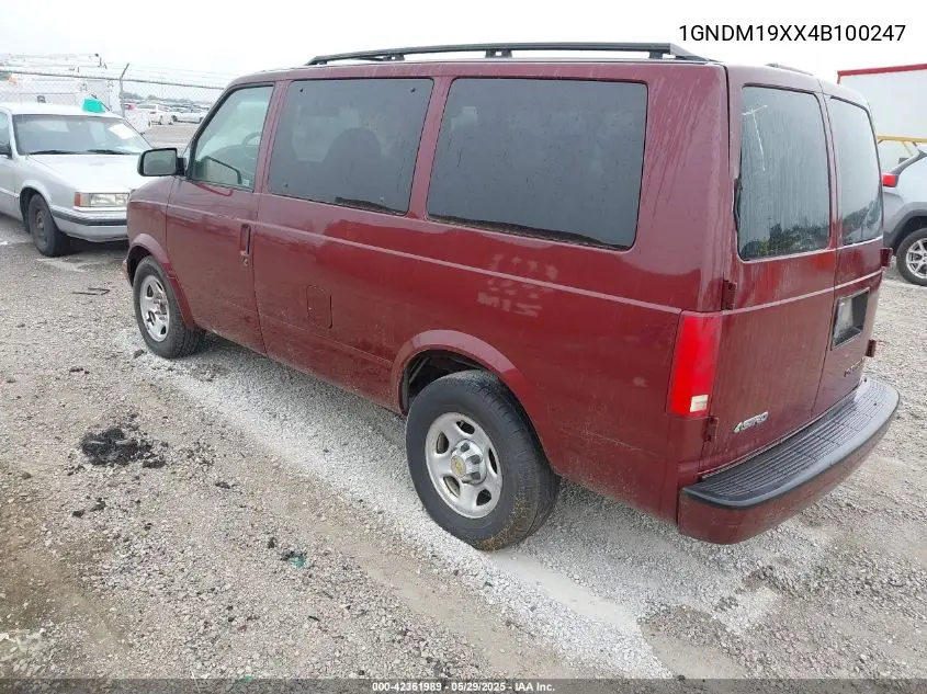 2004 Chevrolet Astro VIN: 1GNDM19XX4B100247 Lot: 42361989