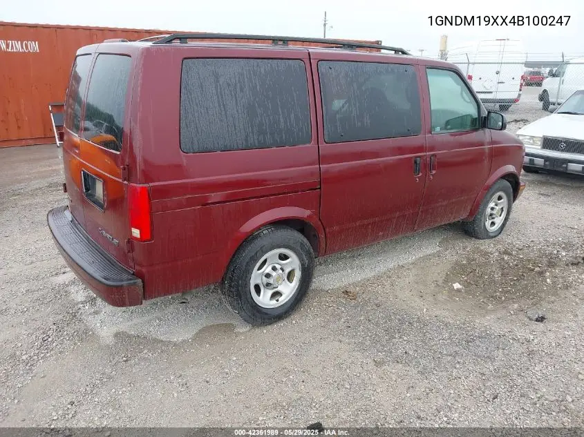 2004 Chevrolet Astro VIN: 1GNDM19XX4B100247 Lot: 42361989