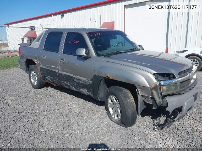 2002 Chevrolet Avalanche 1500 VIN: 3GNEK13T62G117177 Lot: 42051185