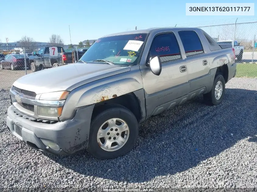 2002 Chevrolet Avalanche 1500 VIN: 3GNEK13T62G117177 Lot: 42051185
