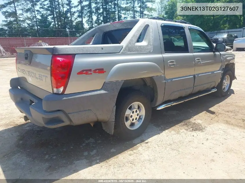 2002 Chevrolet Avalanche 1500 VIN: 3GNEK13T02G127607 Lot: 42247519