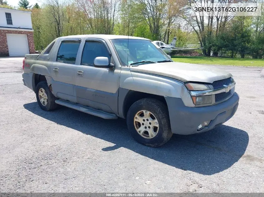2002 Chevrolet Avalanche 1500 VIN: 3GNEK13T62G106227 Lot: 42257111