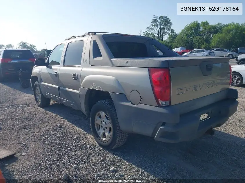 2002 Chevrolet Avalanche 1500 VIN: 3GNEK13T52G178164 Lot: 42568295