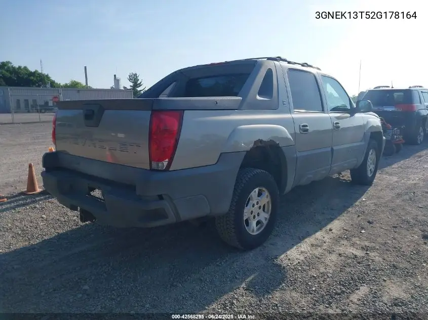 2002 Chevrolet Avalanche 1500 VIN: 3GNEK13T52G178164 Lot: 42568295