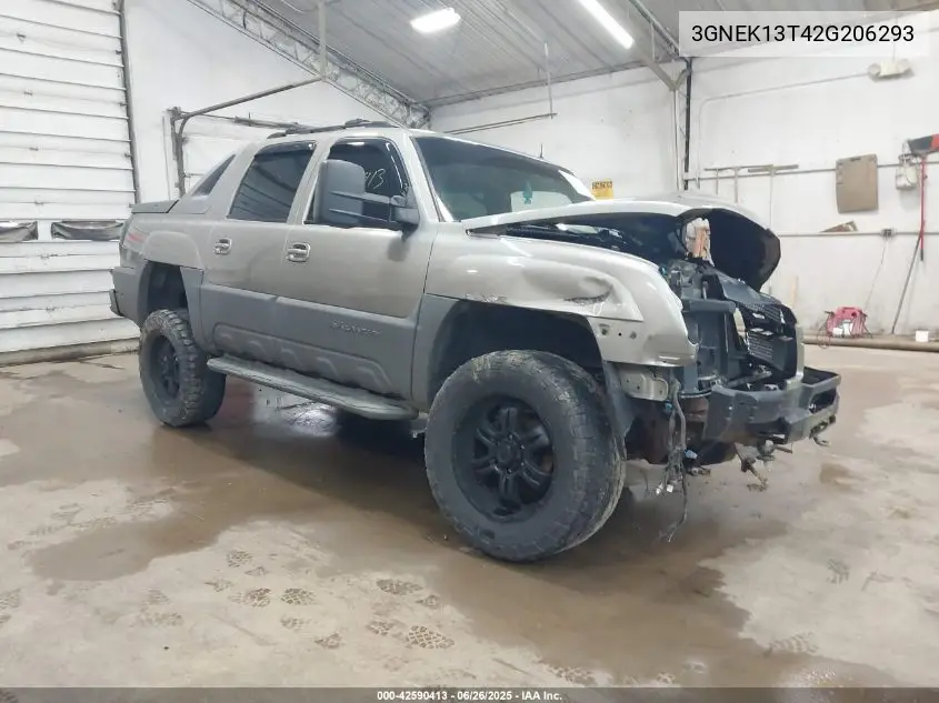 2002 Chevrolet Avalanche K1500 VIN: 3GNEK13T42G206293 Lot: 42590413
