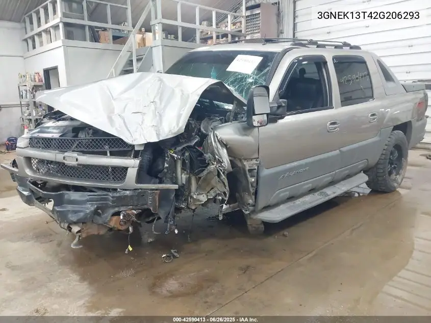2002 Chevrolet Avalanche K1500 VIN: 3GNEK13T42G206293 Lot: 42590413