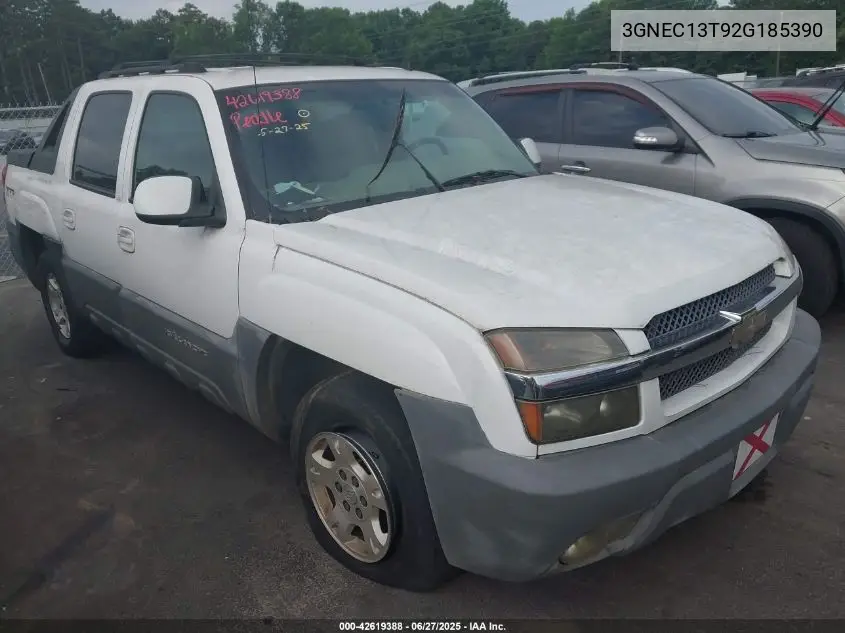 2002 Chevrolet Avalanche 1500 VIN: 3GNEC13T92G185390 Lot: 42619388