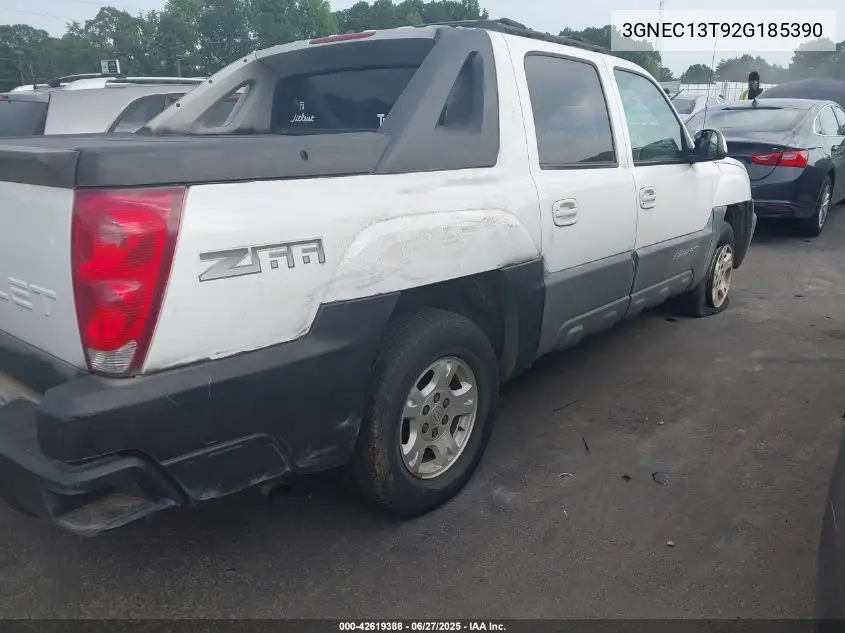 2002 Chevrolet Avalanche 1500 VIN: 3GNEC13T92G185390 Lot: 42619388