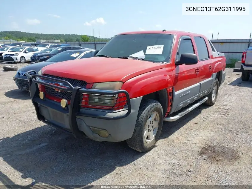 2002 Chevrolet Avalanche 1500 VIN: 3GNEC13T62G311995 Lot: 42739395