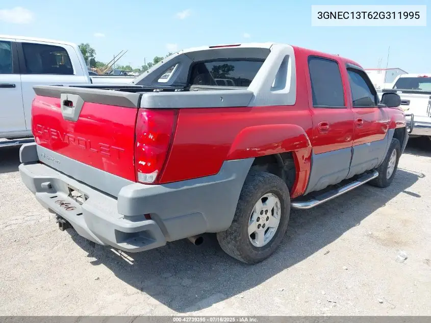 2002 Chevrolet Avalanche 1500 VIN: 3GNEC13T62G311995 Lot: 42739395