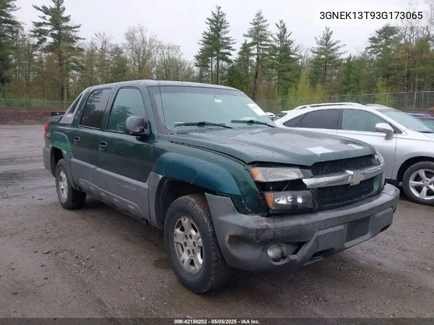 2003 Chevrolet Avalanche 1500 VIN: 3GNEK13T93G173065 Lot: 42150202