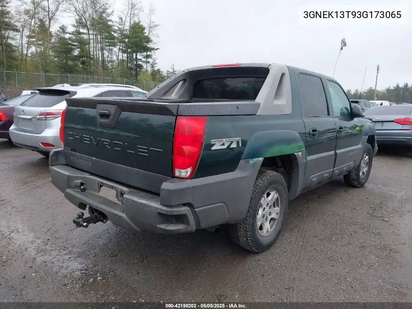 2003 Chevrolet Avalanche 1500 VIN: 3GNEK13T93G173065 Lot: 42150202