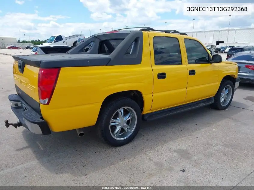 2003 Chevrolet Avalanche 1500 VIN: 3GNEC13T13G292368 Lot: 42227826
