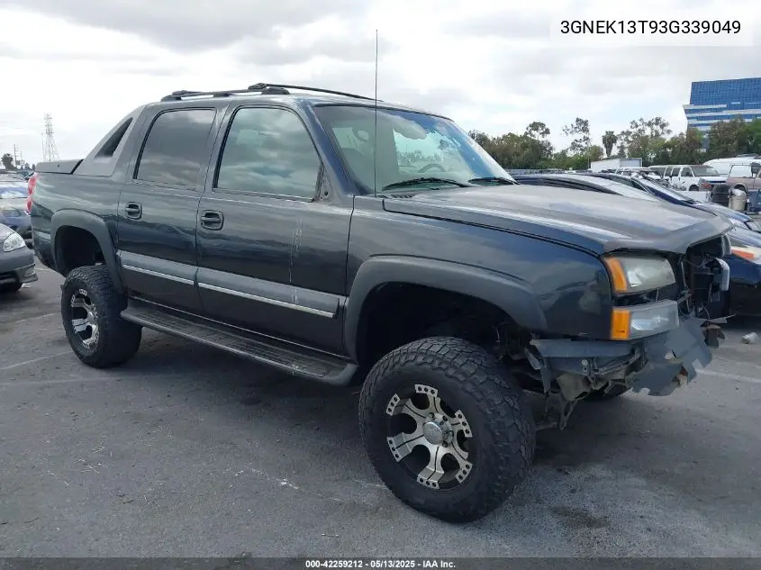 2003 Chevrolet Avalanche 1500 VIN: 3GNEK13T93G339049 Lot: 42259212
