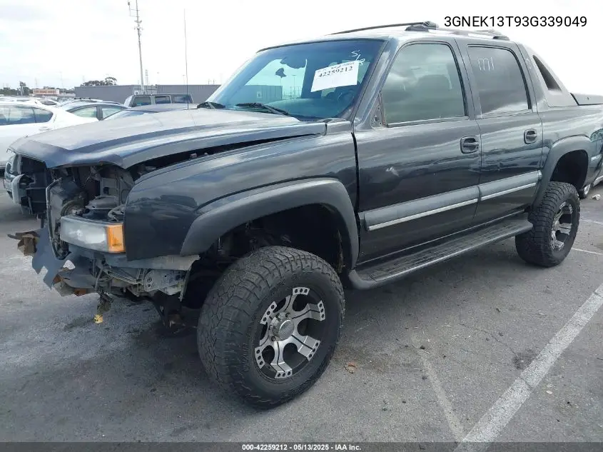 2003 Chevrolet Avalanche 1500 VIN: 3GNEK13T93G339049 Lot: 42259212