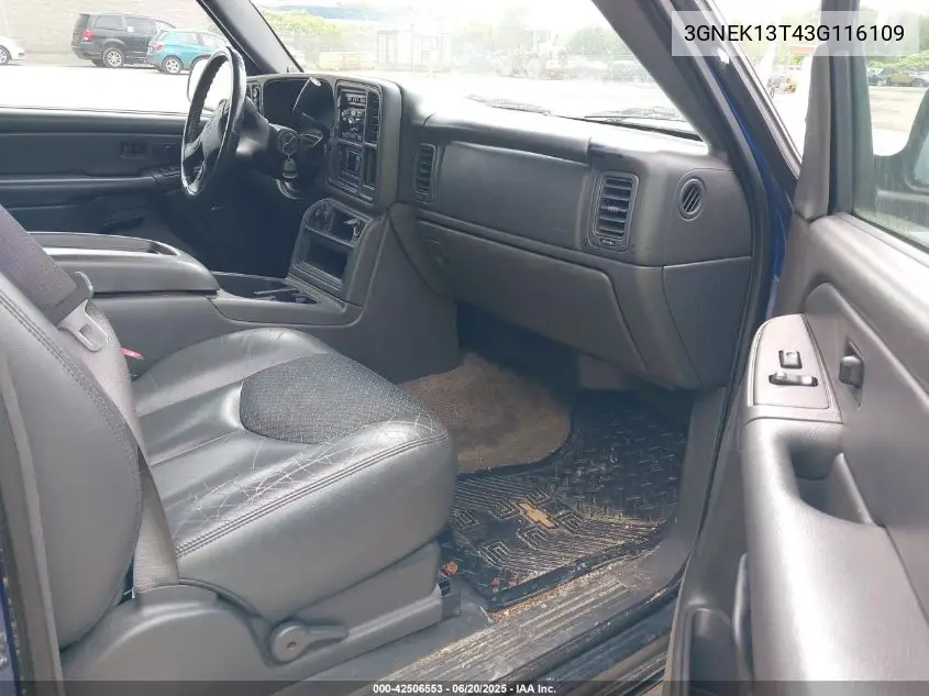 2003 Chevrolet Avalanche 1500 VIN: 3GNEK13T43G116109 Lot: 42506553