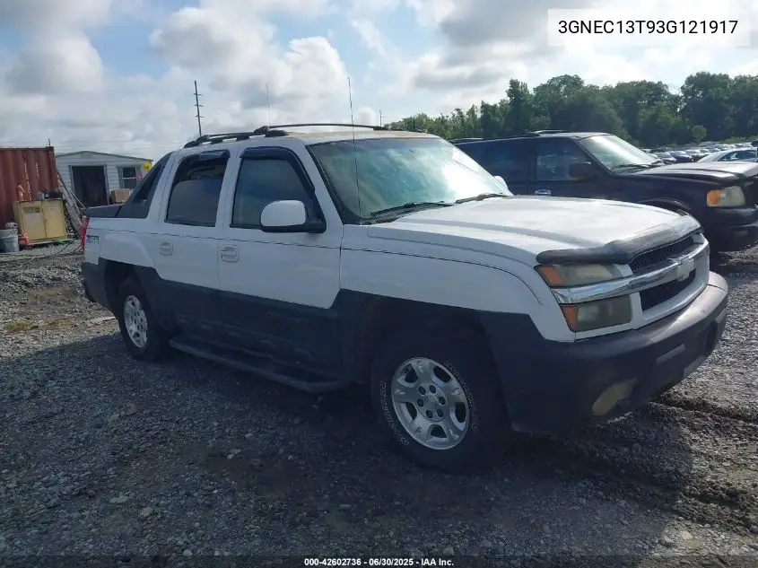 2003 Chevrolet Avalanche C1500 VIN: 3GNEC13T93G121917 Lot: 42602736