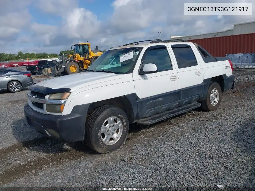 2003 Chevrolet Avalanche C1500 VIN: 3GNEC13T93G121917 Lot: 42602736