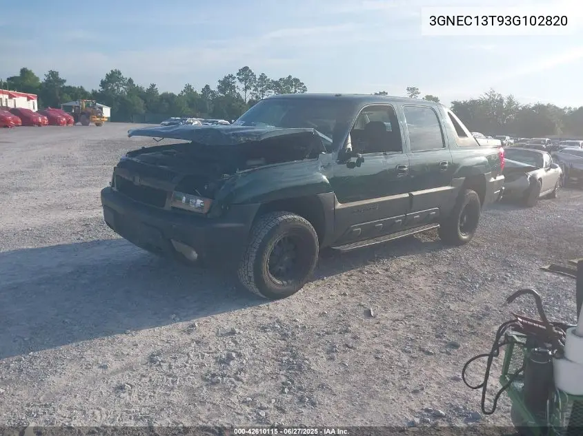 2003 Chevrolet Avalanche 1500 VIN: 3GNEC13T93G102820 Lot: 42610115