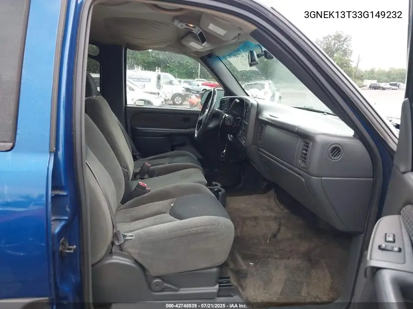 2003 Chevrolet Avalanche 1500 VIN: 3GNEK13T33G149232 Lot: 42748539