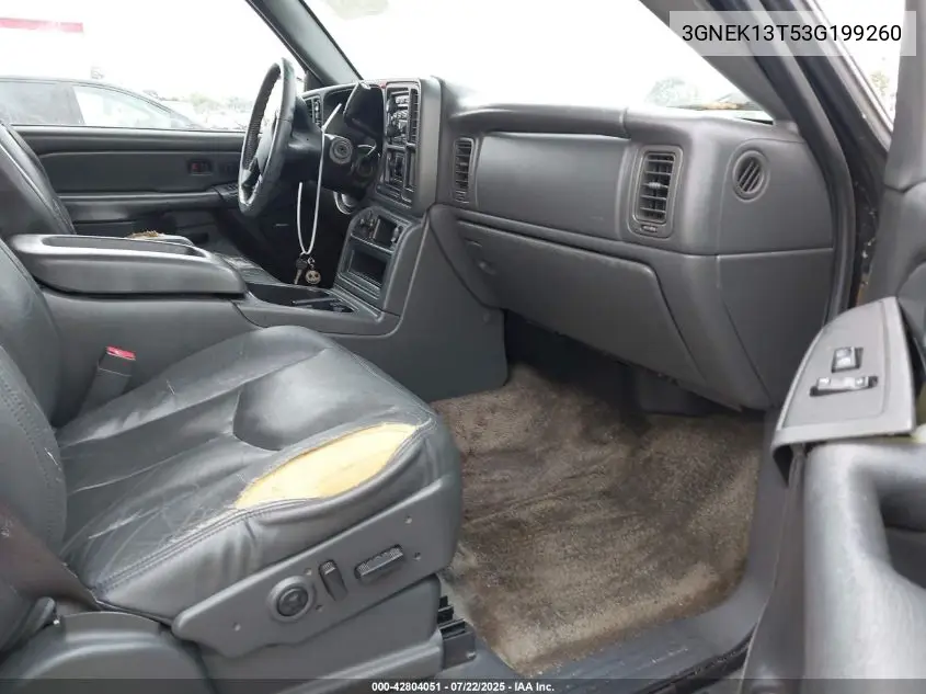 2003 Chevrolet Avalanche 1500 VIN: 3GNEK13T53G199260 Lot: 42804051