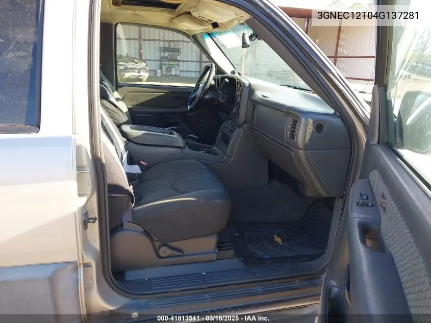 2004 Chevrolet Avalanche 1500 VIN: 3GNEC12T04G137281 Lot: 41813541