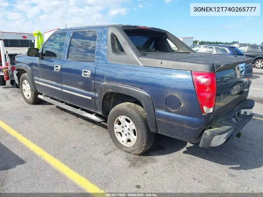2004 Chevrolet Avalanche 1500 VIN: 3GNEK12T74G265777 Lot: 42173825