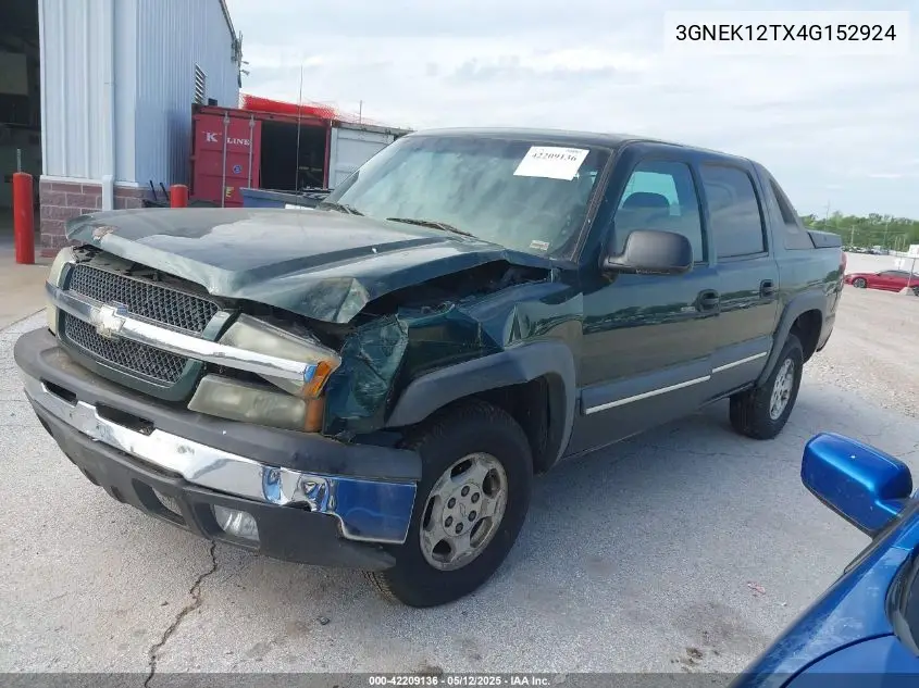 2004 Chevrolet Avalanche 1500 VIN: 3GNEK12TX4G152924 Lot: 42209136