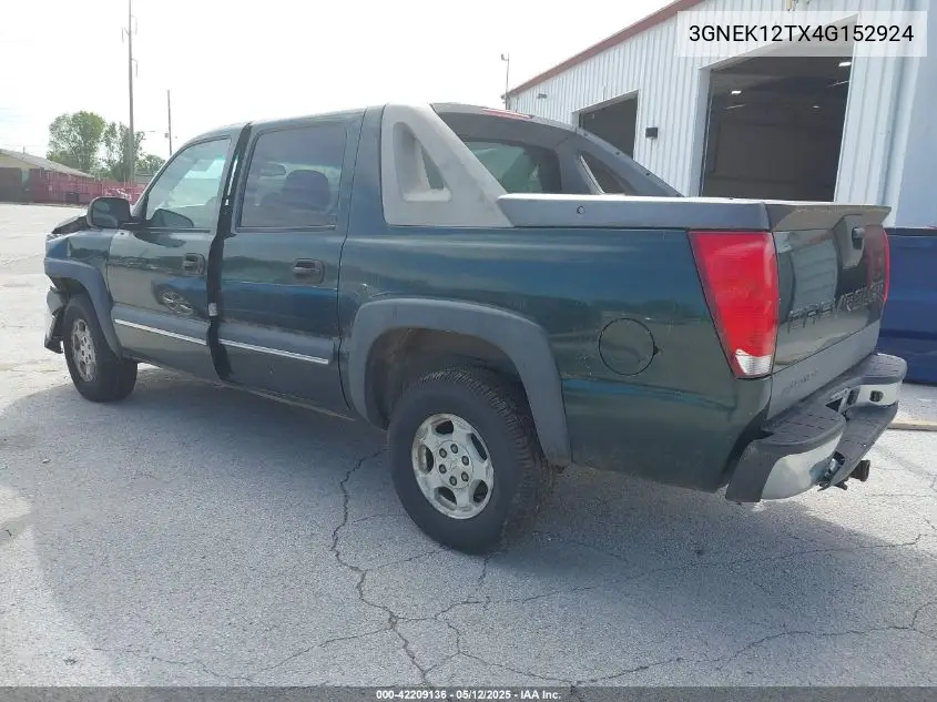 2004 Chevrolet Avalanche 1500 VIN: 3GNEK12TX4G152924 Lot: 42209136