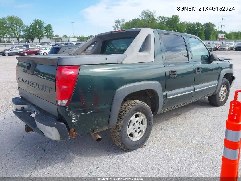 2004 Chevrolet Avalanche 1500 VIN: 3GNEK12TX4G152924 Lot: 42209136
