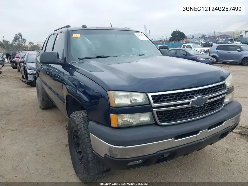 2004 Chevrolet Avalanche 1500 VIN: 3GNEC12T24G257499 Lot: 42212485