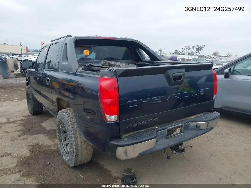 2004 Chevrolet Avalanche 1500 VIN: 3GNEC12T24G257499 Lot: 42212485